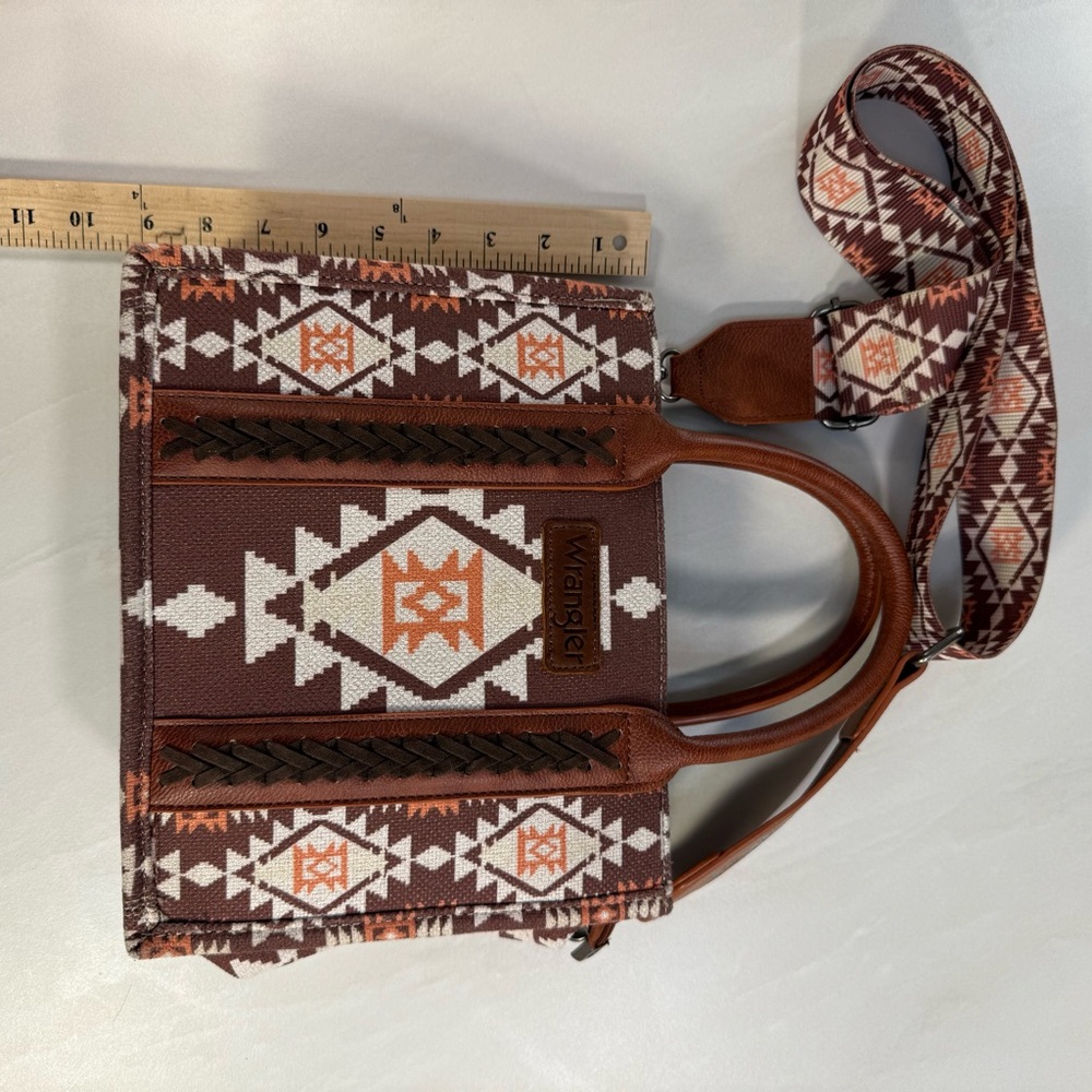 Wrangler Aztec Western Mini Tote Bag with Adjustable Strap - Picture 2 of 8